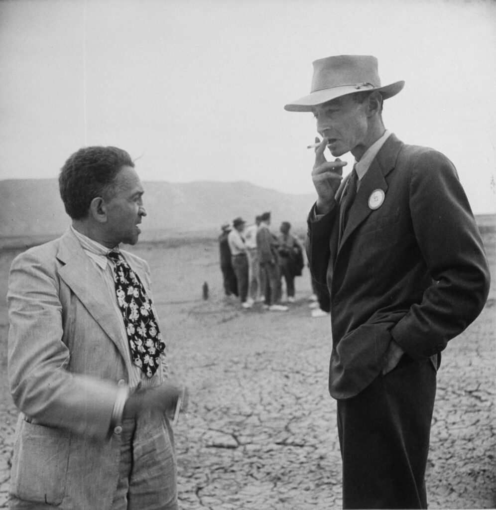 Oppenheimer at the Trinity test site, New Mexico